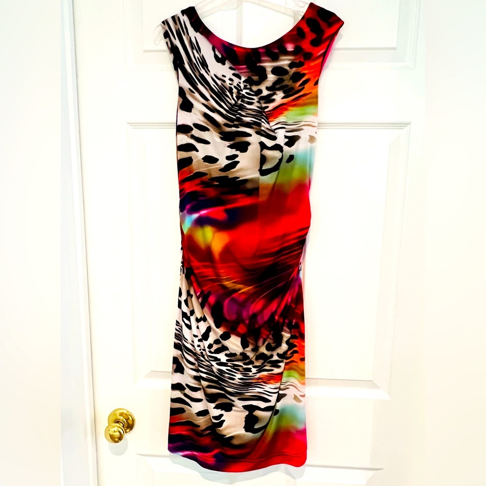 Sandro Ferrone dress in red and multicolour design